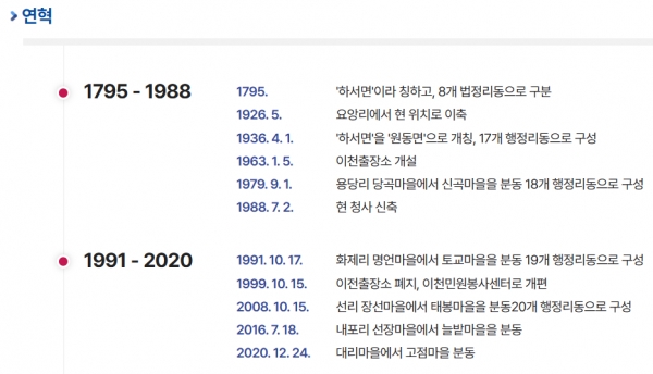 원동면 연혁